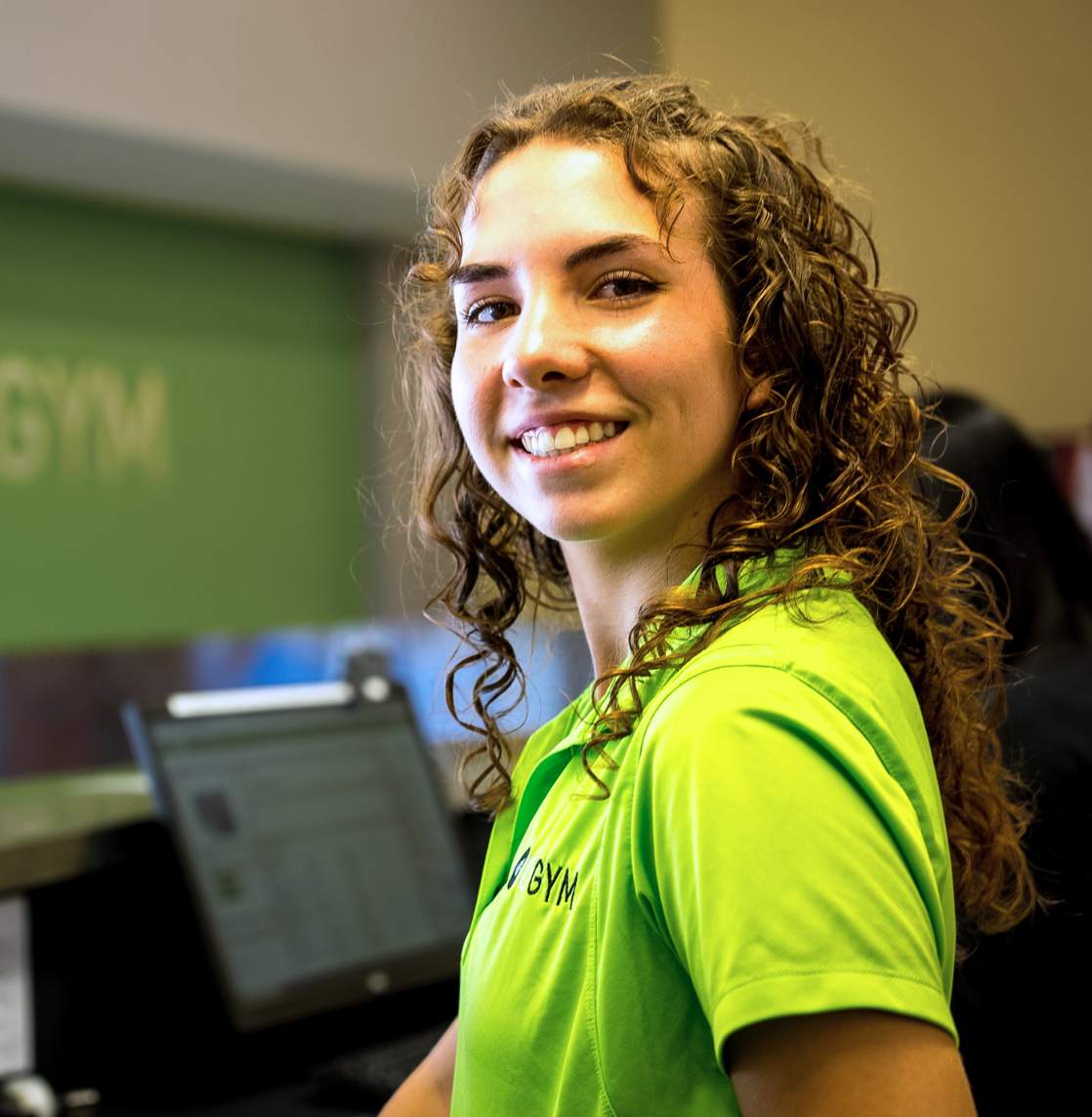 front desk area at 10GYM Broken Arrow, showcasing modern design and welcoming staff.