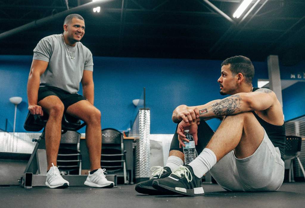 gym members relax after an intense workout with a guest at 10gym broken arrow gym near me