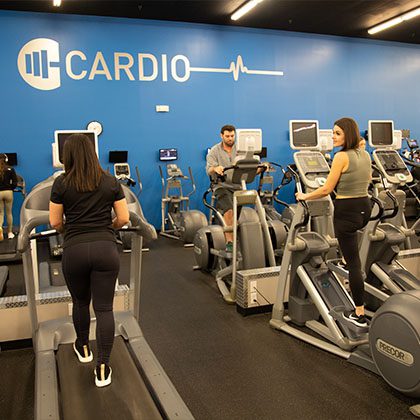 spacious gym floor in oklahoma with cardio training equipment