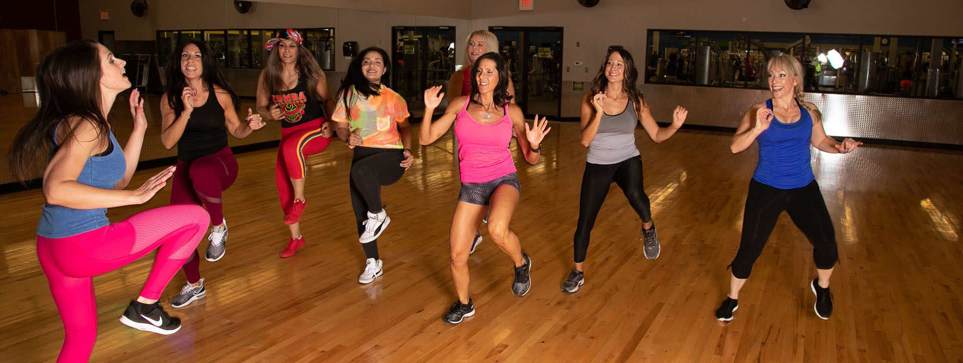 exciting fun zumba class at gym