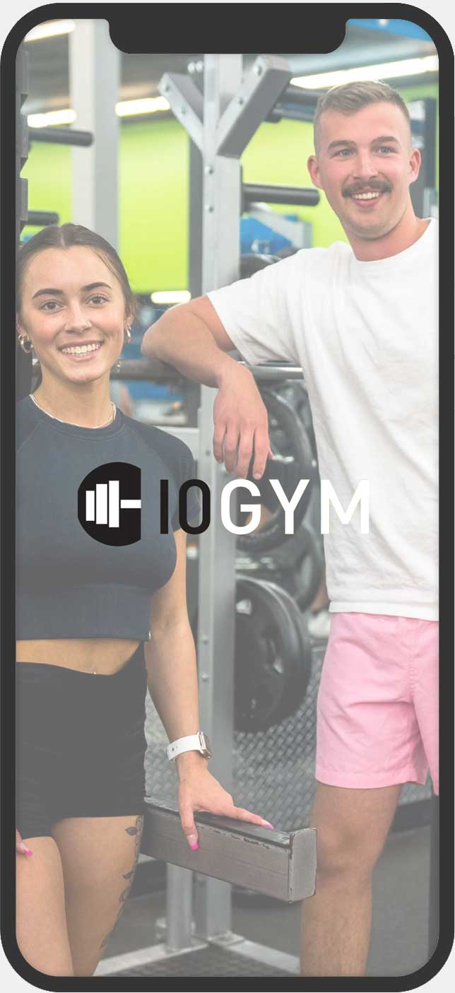 Home screen of the 10GYM edmond app, offering an overview of available features and options.