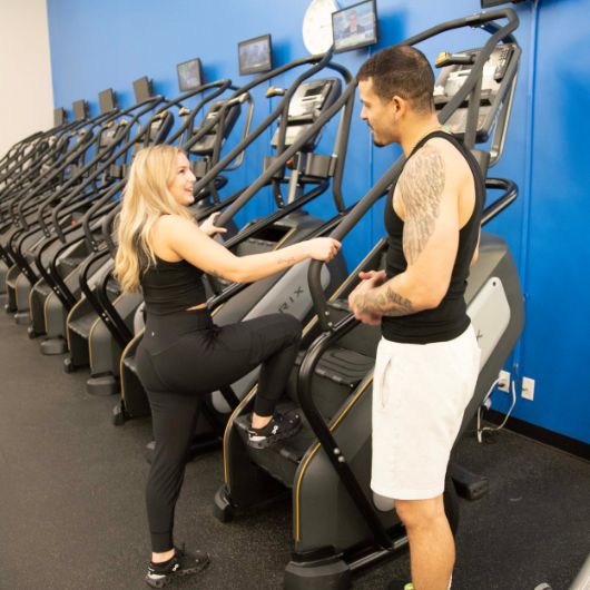 gym members do cardio on the stair master machine at 10gym in owasso oklahoma