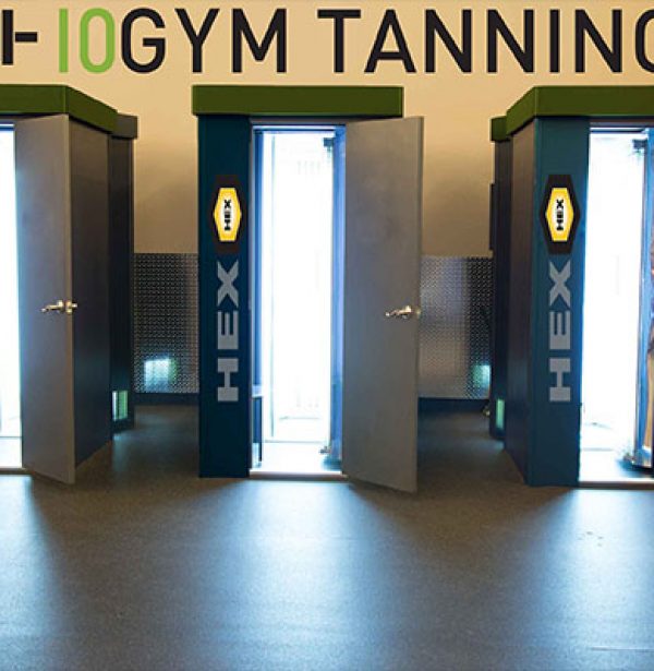 modern tanning booths in gym
