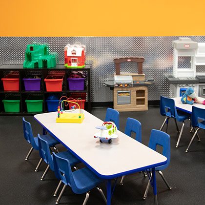 spacious childcare room in oklahoma gym